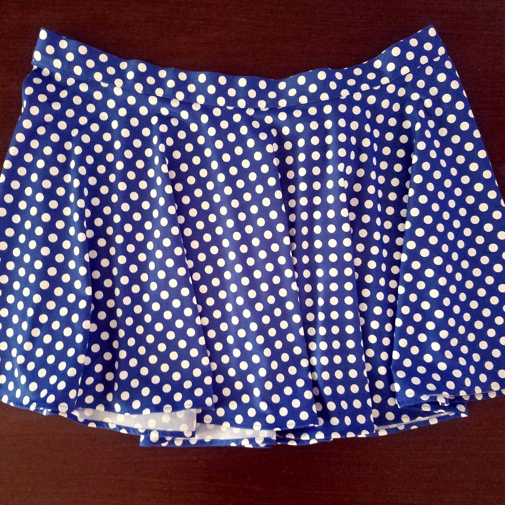 Pinup‎ Couture Bettie Blue Polka Dot Swim Skirt XXXL NW